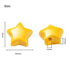 32 個 8 色不透明アクリルビーズ  パールカラーの  スター  ミックスカラー  20.5x21x12.5mm  穴：3.5mm&nbsp;MACR-YW0001-41