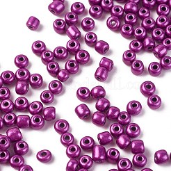 ベーキングペイント ガラスシードビーズ 6/0個  暗い蘭  4~5x3~4mm  約500個/50g&nbsp;X-SEED-S003-K31