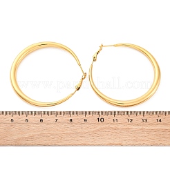 304ステンレススチールフープピアス  イオンプレーティング（ip）  ゴールドカラー  51x5mm&nbsp;EJEW-Z093-01G-01