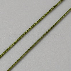 チンロン糸50m  中国語結びコード  編まれたブレスレットのネックレスの作成のため  オリーブドラブ  0.8mm  約54.68ヤード（50m）/ロール&nbsp;OCOR-WH0045-14F