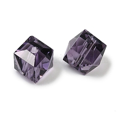 模造オーストリアクリスタルビーズ  k9ガラス  四角いファセット  インディゴ  10x10x10mm  穴：1.8mm&nbsp;GLAA-R002-02O