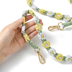 DIY キーホルダー用の織り綿入り合金  電話ケース装飾ジュエリーアクセサリー  プラスチック製携帯電話ケースクリップ付き  緑黄  123.6x2.1~2.2x0.7~0.8cm  1 PC&nbsp;AJEW-CJ0001-32A