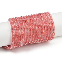 チェリークォーツガラスビーズ連売り  ディスク  ヒシビーズ  4~4.5x2mm  穴：0.8mm  約157個/連  15.04~15.08''（38.2~38.3センチメートル）&nbsp;G-H230-83
