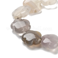天然ホワイトアゲート瑪瑙ビーズ連売り  花  16x16x6mm  穴：1.4mm  約25個/連  14.57~14.96インチ（37~38cm）&nbsp;G-F769-G01-01