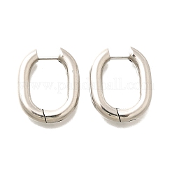 201 ステンレススチールフープピアス  304ステンレスピン付き  オーバル  ステンレス鋼色  23x18.5x4mm&nbsp;LS-EJEW-Q026-12P-A