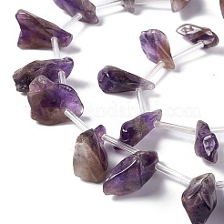 天然石アメジストビーズ連売り  トップ掘削  ナゲット  13.5~27x8~15x5~11mm  穴：1.2mm  約25個/連  7.87''（20センチメートル）&nbsp;G-I329-02