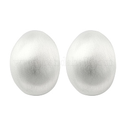 女性のための真鍮のスタッドピアス  オーバル  銀  26.5x21.5mm&nbsp;EJEW-U055-10S