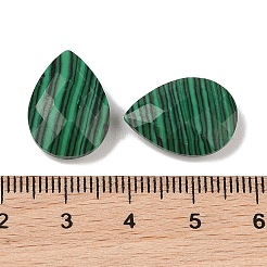 合成マラカイトカボション  ティアドロップ  多面カット  18x13x6mm&nbsp;G-C146-05C