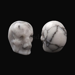 天然石ハウライトビーズ  ハロウィンの頭蓋骨  11~11.5x8.5~9x11~11.5mm  穴：0.9~1mm&nbsp;G-C038-01J