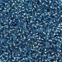 シリンダーシードビーズ  銀並ぶ  丸い穴  均一サイズ  スチールブルー  2x1.5mm  穴：0.8mm  約888個/10g&nbsp;X-SEED-H001-G13
