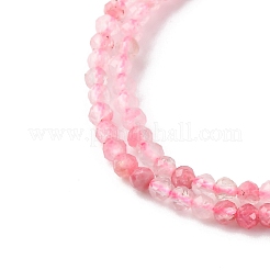 天然石ロードナイトビーズ連売り  多面カット  ラウンド  2mm  穴：0.5mm  約204~208個/連  15.16''~15.55''（38.5~39.5センチメートル）&nbsp;G-Z083-A01-2mm