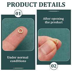 スターリングシルバーのロック丸カン10個925個  オープンラウンド  ゴールドカラー  6x1mm  18ゲージ  内径：3mm&nbsp;STER-PH0002-90