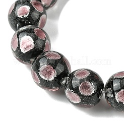 手作りの銀砂ランプワークビーズ連売り  丸いドット  パールピンク  14.5mm  穴：1.4mm  約128個/連  14.96''（38センチメートル）&nbsp;LAMP-A003-01D