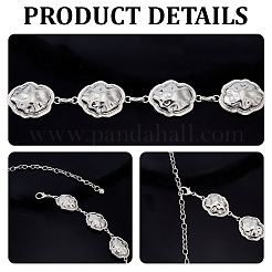 女性用合金クラウドリンクチェーンウエストベリーチェーン1個  プラチナ  1160mm&nbsp;AJEW-GF0013-44