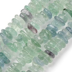 天然のグリーンフローライトビーズ連売り  ナゲット  タンブルストーン  9~13x9~14x4~5mm  穴：1mm  約95~96個/連  15.35''（39センチメートル）&nbsp;G-Z155-B02-01