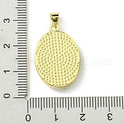 ラックメッキ真鍮パヴェ天然シェルペンダント  楕円形のチャーム  長持ちメッキ  18KGP本金メッキ  カドミウムフリー＆鉛フリー  25x17x4mm  穴：5x3mm&nbsp;KK-A204-01C-03G