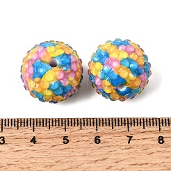 不透明アクリル＆樹脂ラインストーンビーズ  ラウンド  カラフル  20x18~18.5mm  穴：2.5mm&nbsp;OACR-G062-02B