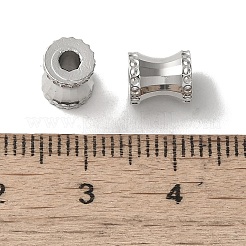 ラックメッキ真鍮製ビーズ  長持ちする  鉛フリー＆カドミウムフリー  cloumn  プラチナ  6x7mm  穴：2mm&nbsp;KK-S366-17P