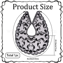 ポリエステルとプラスチックのスパンコールのショール  衣料品用  ブラック  750x920x2mm  内径：700mm&nbsp;AJEW-BM0001-60B