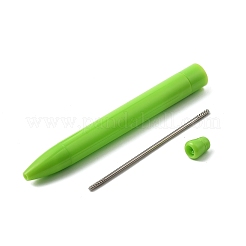 プラスチックボールペン  ステンレススチールビーズペン  DIYの個性的ペン用  芝生の緑  165x11.5mm&nbsp;AJEW-C040-04B