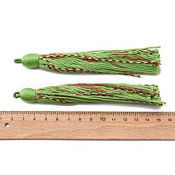 綿のタッセルのペンダント  ポリエステルと  淡緑色  128~130x11~12mm  穴：2x3.5mm&nbsp;FIND-D302-03O