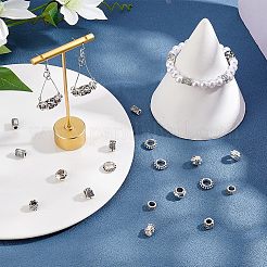 180個12スタイルチベットスタイルアロイビーズ  コラム＆バタフライ＆ロンデル  アンティークシルバー  5~13.5x4~10.5mm  15個/スタイル&nbsp;FIND-NB0002-86