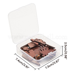 Diyダングルピアス  天然木のペンダント付き  鉄の丸カンとピアスフック  サドルブラウン  74x73x25mm&nbsp;DIY-PH0027-31P