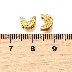 真鍮ビーズ  葉  2穴  18KGP本金メッキ  5.5x7.5x4mm  穴：1.4mm&nbsp;KK-F913-16G