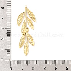 304ステンレスペンダント  葉のチャーム  ゴールドカラー  48x17x1.5mm  穴：1.2mm&nbsp;STAS-Z199-12G-02