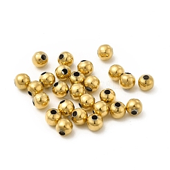 304ステンレススチールラウンドビーズ  ゴールドカラー  5x4.5mm  穴：1.6mm&nbsp;STAS-P319-09B-G