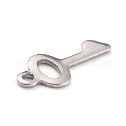 変色しない304ステンレススチールペンダント  キー  ステンレス鋼色  16x7.5x0.8mm  穴：1.2mm&nbsp;STAS-F266-09P