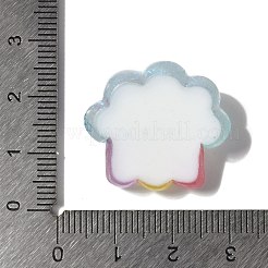 夏をテーマにした不透明樹脂カボション  グリッターパウダー付き  雲  23x25x9mm&nbsp;RESI-G106-01D
