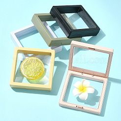 5個の正方形透明PE薄膜サスペンションジュエリーディスプレイボックス  リングネックレスブレスレットイヤリング収納用  ミックスカラー  9x9x2cm  1pc /カラー  5色&nbsp;CON-FS0001-19D
