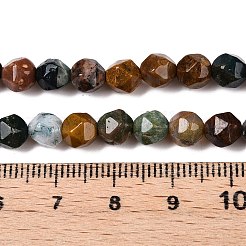 天然石オーシャンジャスパービーズ連売り  ラウンド  多面カット  5.5~6x5.5~6.5mm  穴：1mm  約60~62個/連  14.17~14.88''（36~37.2センチメートル）&nbsp;G-T138-226