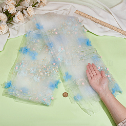 ポリエステルメッシュ生地  服装アクセサリー  花柄  ホワイト  1500~1750x0.1~8.5mm  2ヤード/個&nbsp;DIY-WH0622-578B