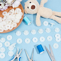 プラスチック人形ジョイント40セット  ワッシャー付き  DIYクラフトぬいぐるみテディベアアクセサリー  ホワイト  17.5x24mm&nbsp;DOLL-HY0001-02B