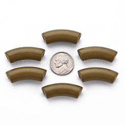 不透明なアクリルビーズ  カーブチューブ  キャメル  36x13.5x11.5mm  穴：4mm  約148個/500g&nbsp;MACR-S372-001B-18-0937