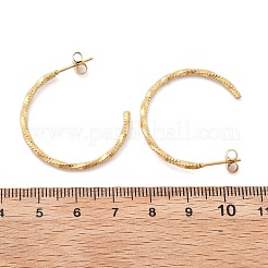 304ステンレススチールC字型スタッドピアス  イオンプレーティング（ip）  18KGP本金メッキ  30x2mm&nbsp;EJEW-R017-02G-02