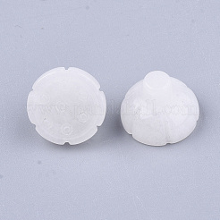 天然石ホワイトジェイドペンダント  ハスのポッド  16x12mm  穴：1mm&nbsp;G-S349-11G