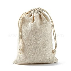 コットンラッピングポーチ巾着袋  ギフトサシェバッグ  モスリンバッグ再利用可能なティーバッグ  小麦  17x12cm&nbsp;ABAG-R011-13x18