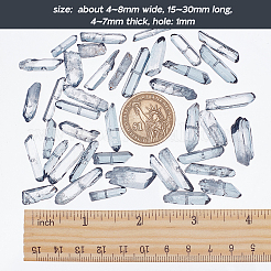 1連売り天然水晶ビーズ連売り  染め  ナゲット  15~30x4~8x4~7mm  穴：1mm  8インチ&nbsp;G-OC0002-54F