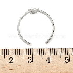 304ステンレススチール製調節可能なカフリング  ステンレス鋼色  フクロウ  7.5mm  調整可能&nbsp;RJEW-Z105-01P-03