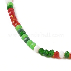 ガラスビーズ連売り  多面カット  そろばん  カラフル  2.5x2mm  穴：0.8mm  約165~189個/連  36.6~41.3cm&nbsp;GLAA-I015-02A