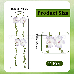 女性用フラワーポリエステルと鉄線入り上腕カフバングル  パープル  31-1/8インチ（79cm）&nbsp;AJEW-GF0014-08C