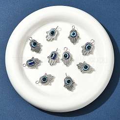 ナザールボンジュウ樹脂＆合金ペンダント10個  鉄パーツ  ヤシ  アンティークシルバー＆プラチナ  26mm  穴：2.7mm&nbsp;PALLOY-FS00058-03