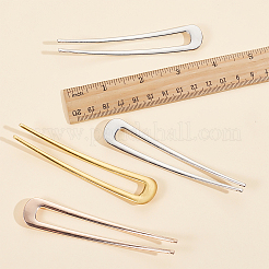 12個 3色合金ヘアフォーク金具  女性のためのヘアアクセサリー  ミックスカラー  99x19.5x2mm  4個/カラー&nbsp;AJEW-GO0001-50