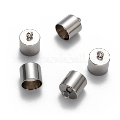 変色しにくい304ステンレススチールコードエンド  コラム  ステンレス鋼色  12~14x11mm  穴：3mm  内径：10mm&nbsp;X-STAS-K004-10mm-01