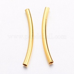 真鍮製チューブビーズ  カドミウムフリー＆鉛フリー  ゴールドカラー  30x3mm  穴：2.5mm&nbsp;KK-H659-G