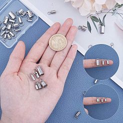 304ステンレススチールコードエンド  エンドキャップ  コラム  ステンレス鋼色  9~12x4~7mm  穴：3~6mm  36個/箱&nbsp;STAS-UN0011-39P