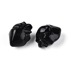 天然黒曜石のハートビーズ  穴なし/ドリルなし  28~31x21~23x18.5~20mm&nbsp;G-T144-04D